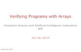 Computer Science and Artificial Intelligence …...Computer Science and Artificial Intelligence Laboratory MIT Oct 28, 2015 October 28, 2015 Verifying Programs with Arrays Recap: Weakest