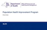 Population Health Improvement Program...May 2015 | Population Health Improvement Program Overview 4 PREVENTION AGENDA Priority Areas: - Prevent chronic diseases - Promote a healthy