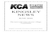 KINGSLEY NEWS · 2018. 6. 1. · Wednesday 6th June Kingsley W I 7.30pm Wednesday 6 th, 13 , 20 ,27 June Tai Chi 1.30-2.30pm Thursday 7 th, 14 ,21st, 28 June ‘Purestretch’ 9.30-10.15am