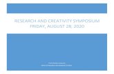 Research and creativity symposium Friday, august 28, 2020 · 2020. 8. 27. · Trinity Western University OFFICE OF RESEARCH AND GRADUATE STUDIES RESEARCH AND CREATIVITY SYMPOSIUM