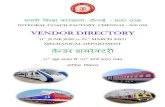 VENDOR DIRECTORY · 2020. 8. 27. · 33 thermal systems and engineering, no. 150, sidco industrial estate (n p), 20 coach sets dev ICF Vendor Directory - ICF/MECH/VEN - 2020 Validity