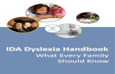 IDA Dyslexia Handbook · strategies for persons with dyslexia and related disorders. IDA encourages and supports interdisciplinary reading ... appropriate assessment tools evidence-based