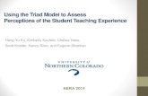 Using the Triad Model to Assess Perceptions of the Student ... · • According to Zeichner (2005) ,“The effectiveness of different teacher education programs, organizational structures,