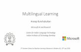 Multilingual Learning - GitLab · Facets of an NLP Application Algorithms Knowledge Data Fully Connected Networks Recurrent Networks Convolutional Neural Networks Sequence-to-Sequence