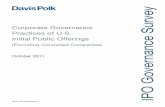 Corporate Governance Practices of U.S. S Initial Public Offerings e … · 2013. 7. 30. · 1 Davis Polk & Wardwell llP Corporate Governance Practices of U.S. Initial Public Offerings