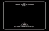 VIPPY SPINPRO LTD. Report -2016-17.pdf · 1 VIPPY SPINPRO LTD. 25th Annual Report & Accounts 2016-17 NOTICE Notice is hereby given that the 25th Annual General Meeting of the Members