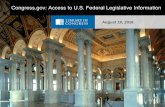 Congress.gov: Access to U.S. Federal Legislative InformationIFLA Pre 2016 Conference: Library & Research Services for Parliaments “Delivering parliamentary library and research services