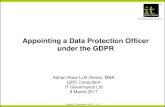 Appointing a Data Protection Officer under the GDPR...Title Appointing a Data Protection Officer under the GDPR Author Adrian Ross Created Date 3/9/2017 2:50:42 PM