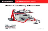 Drain Cleaning Machine - Amazon Web Services · 2016. 4. 18. · Drain Cleaning Machine K-400 WARNING! Read this Operator’s Manual carefully before using this tool. Failure to understand