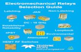 Electromechanical Relays Selection Guide · 2020. 3. 19. · High Repeatability, Broadband TO-5 Relays, Non-Latching SPDT 13 RF341/GRF341Broadband TO-5 RF Relays, Magnetic-Latching