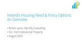Ireland’sHousing Need & Policy Options: An Overview...•1-2 person households have increased from 44% to 52% of all households in Ireland •A further 40,000 new households were