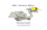 Dr. Seuss Day - adaycare€¦ · Dr. Seuss Day One Day Sample Printable Pages