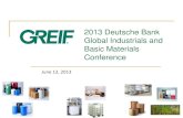 2013 Deutsche Bank Global Industrials and Basic Materials … · 2015. 12. 24. · 2013 Deutsche Bank Global Industrials and Basic Materials Conference June 12, 2013 . Deutsche Bank
