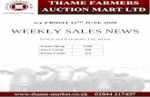 WEEKLY SALES NEWS - Thame Farmers Auction Mart Ltd · WEEKLY SALES NEWS STOCK SOLD DURING THE WEEK Prime Sheep 1364 Store Cattle 108 Prime Cattle 253 01844 217437 . Wednesday 10th