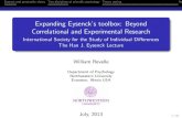 Expanding Eysenck’s toolbox: Beyond Correlational and ...personality-project.org/revelle/presentations/eysenck.lecture.pdfEysenck and personality theory Two disciplines of scienti