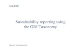 Sustainability reporting using the GRI Taxonomy · 2012. 12. 18. · Sustainability reporting using the GRI Taxonomy Frankfurt, 12 December 2012 Deloitte