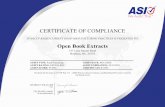 CERTIFICATE OF COMPLIANCE - Open Book Extracts · AUDIT SCORE: 96.30% CERTIFICATE #: 8504 The basis for this audit is 21 CFR Part 111 – cGMP Practice in Manufacturing, Packaging,