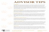 ADVISOR TIPS - RIT · ADVISOR TIPS Saying Hello! At the beginning of each new year and semester, as an advisor you should reach out to the student leadership to introduce yourself