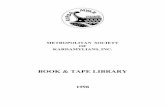 BOOK & TAPE LIBRARYkardamyla.org/org/library.pdf · 2016. 10. 22. · Book list Mertopolitan Society of Kardamylians Inc. 3 LIBRARY COMMITTEE Kostas Serlis, Chairman John P. Kefalas,
