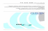 TS 101 046 - V06.01.00 - Digital cellular ...€¦ · Digital cellular telecommunications system, Global System for Mobile communications (GSM) ETSI Postal address F-06921 Sophia