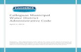 Calleguas Municipal Water District Administrative Code · 2019. 4. 6. · Calleguas Municipal Water District as of the date set forth above, and may not reflect the most current actions