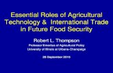 Essential Roles of Agricultural Technology & International ... · Technology & International Trade in Future Food Security ... Household Food Security • Availability: Is there a
