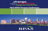 2016 BPAS Partner Conference · services BPAS o" ers and how they may help you grow a more pro! table retirement plan practice while increasing plan sponsor satisfaction. Participant