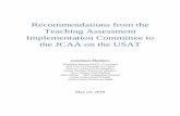 Recommendations from the Teaching Assessment ......This document presents the recommendations of the Teaching Assessment Implementation Committee (TAIC) to the JCAA, following an extensive