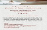 Undergraduate Degree (Bachelor of Business Administration ......(Bachelor of Business Administration) Program Requirements and Course Descriptions Fall 2005 Applicable to Students