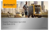 Investor Presentation April 2020 (Fact Book 2019) · 2020. 7. 13. · Investor Presentation April 2020 (Fact Book 2019) Investor Relations. Agenda 1 Continental at a Glance 2 2 Strategy