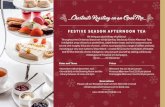 FESTIVE SEASON AFTERNOON TEA - Carberry Tower · FESTIVE SEASON AFTERNOON TEA We bring you glad tidings of great joy! Throughout the Christmas Season we will be serving fabulously