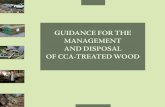 GUIDANCE FOR THE MANAGEMENT AND DISPOSAL OF CCA …ccaresearch.org/CCA BMP cor.pdf · 2013. 8. 20. · left shows the color variations in wood resulting from different chemical treatment