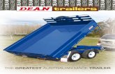 TRAILERS · No.7 3.0m x 2.1m tray; 2.5t capacity No.27 2.7m x 1.8m tray; 2.1t capacity No.37 3.6m x 2.4m tray; 3.2t capacity DEAN hydraulic tipping utility trailer DEAN tandem flat