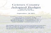 Grimes County Adopted Budget...Grimes County Adopted Budget FISCAL YEAR ENDING 09-30-2016 September, 30 2015 Grimes County Commissioners’ Court: Ben Leman, County Judge Chad Mallet,
