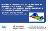 MOVING AUTOMOTIVE ELECTRONICS FROM … · 2017. 10. 23. · PHYSICS OF FAILURE CAE APP James McLeish, DfR Solutions Russell Haeberle, Magna Electronics. 2014 RAMS –Paper –McLeish