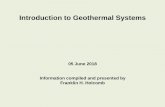 Introduction to Geothermal Systems · 5/6/2018  · • Geothermal Heat Pumps use the earth or well water to provide heating, cooling and hot water for your home. • A geothermal