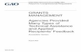 GAO-20-580, Accessible Version, Grants Management ...GRANTS MANAGEMENT Agencies Provided Many Types of Technical Assistance and Applied Recipients’ Feedback Accessible Version August