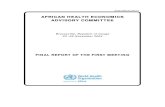 AFRICAN HEALTH ECONOMICS ADVISORY COMMITTEE...AFRICAN HEALTH ECONOMICS ADVISORY COMMITTEE Brazzaville, Republic of Congo 23 –25 November 2004 FINAL REPORT OF THE FIRST MEETING WORLD
