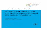 Monitoring Report on the IESO-Administered Electricity Markets€¦ · November 2016 – April 2017 PUBLIC 1 Role of the Market Surveillance Panel The Market Surveillance Panel (Panel)