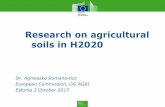 Research on agricultural soils in H2020 - Europa...•SoilCARE •Soilcare for profitable and sustainable crop production in Europe. WP 2016-2017 •- soil: 51 times (crop resilience,