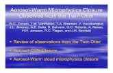 Aerosol-Warm Microphysics Closure Observed from the Twin Otter · More Twin Otter Science at T/Th Poster Sessions VanReken et al. – Aerosol/CCN closure using in situ measurements