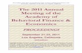 The 2011 Annual Meeting of the Academy of Behavioral ......Proceedings of the 2011 Annual Meeting of the Academy of Behavioral Finance and Economics, September 21-23, 2011, Los Angeles,