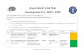 Greenfield Cricket Club Development Plan 2019 - 2020GCC Development Plan – 2019 season 6.4 New club website to be populated further. Each junior age group needs its dedicated page