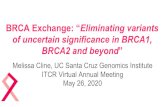 BRCA Exchange: “Eliminating variants of uncertain ...Cline_BRCA...Amy Coffin James Casaletto Mary Goldman Charlie Markello Letitia Mueller Gunnar Rätsch Marc Zimmerman Faisal Alquaddoomi