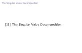 [11] The Singular Value Decomposition [11] The Singular Value Decomposition. The Singular Value Decomposition