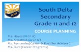 South Delta Secondary Grade 11 and 12 · BC Graduation Program: • Students begin the Grad Program in Grade 10 • Courses are tracked for Grades 10-12 • Students must meet ministry