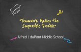 Teamwork Makes the Impossible Possible · 2020. 8. 6. · Impossible Possible” Alfred I. duPont Middle School . Principal’s Message . Dragon Creed I am somebody I was somebody