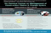 On-Demand Course on Management of Construction Claims ...28dcda8db851018077b8-b3ad18455a21e573e0203b9ef23a286a.r66… · Know the fine line between mitigation and compensable acceleration