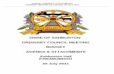 SHIRE OF ASHBURTON ORDINARY COUNCIL MEETING BUDGET … item... · 2013. 7. 25. · The draft Annual Budget for the year ended 30 June 2 was workshopped by 012 Council at its May and