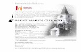 SAINT MARY’S CHURCH · 11/18/2018  · need a Pastoral Recommendation. BAPTISMS Baptisms are held two Saturdays per month at 10:00 am and two Sundays per month at 11:30 am, subject